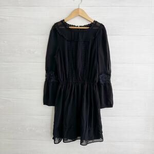 NWT Ella Moss - Black fit & flare chiffon lace trimmed dress, Girls 12